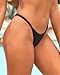 Zmart Women Thong Bikini Bottoms 1 Pack G String Sexy Low Waist Swimsuit Bottom Brazilian Cheeky Bathing Suit Bottoms Black M