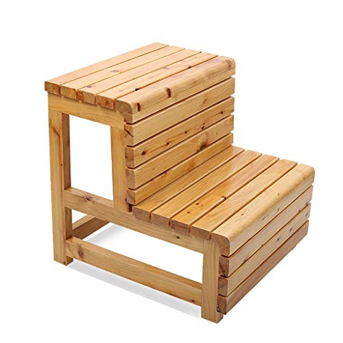 LLysda Taburete Taburete de Ducha Taburete de baño Madera Maciza Impermeable Anticorrosión Antideslizante de Doble Capa Escalera de Banco de escalones Taburete de pie Pedal de pie de bañera Bañera Cover