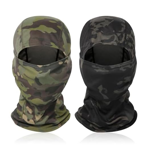 ROMOLY Cagoule Militaire Cagoule de Camouflage pour Homme et Femme, Pack de 2, Noir et Vert Camo, Taille Unique