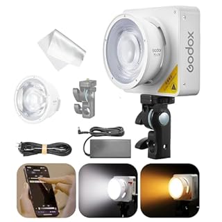 GODOX ML100Bi Luce Video LED Portatile da 100W, Bi-Color 2800-6500K COB, Supporta Alimentazione DC/batteria V-mount/USB-C Power/Bank, TLCI 97 CRI 98