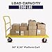 Platform Cart Industrial Dolly Cart 3300LB Heavy Duty 60” x 30” Platform Hand Truck Push Cart Super Heavy Duty Diamond Plate Commercial Flatbed Cart with 8'' Moving Swivel Wheels (Yellow)
