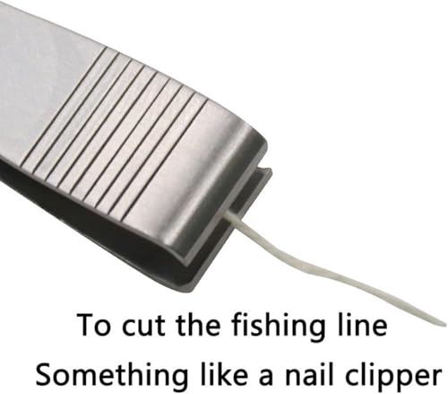 2 peças de alicate cortador de linha de pesca preto prata com gancho pino limpador de olho, tesoura