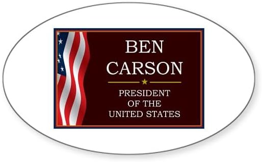 CafePress Ben Carson for President V3 Oval Bumper Sticker Car Decal