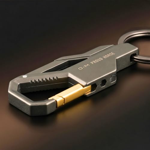 Image of THE MEN THING - Stylish Multicolor Stainless Steel Keychain for Men & Boys (Phantom Grip - Gunmetal Grey)