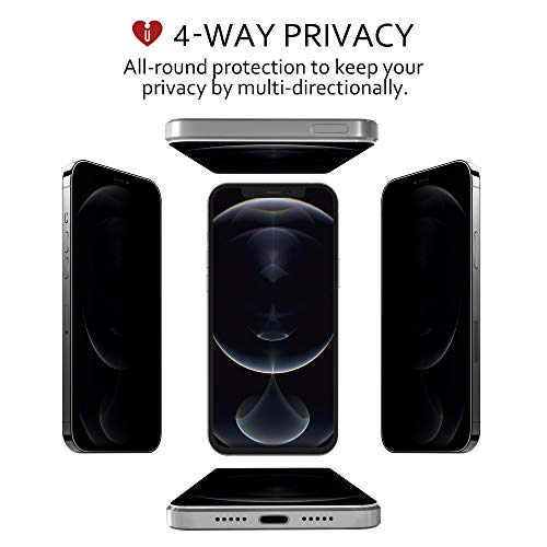 Icarez Privacy Screen Protector For Iphone 12 /Iphone 12 Pro 6.1-Inches, 1-Pack 4 Way 360 Degree #TOP2