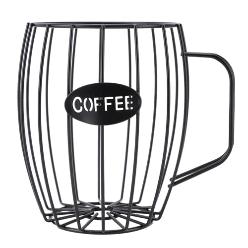 AYNEFY Coffee Pod Holder, Iron Metal Beer Cup Shaped Coffee Capsule Storage Organizer, 40pcs Capsules, Stylish, for Counter Bar Accessories, Black