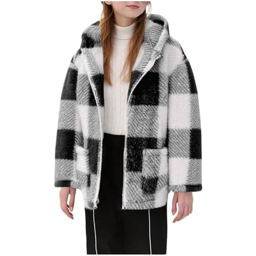Kids Winter Warm Plush Coat Trendy Cute Cat Ear Flannel Jackets Zip Up Hoodie Fall Clothing Fleece Hooded Outwear
