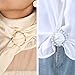 TWSURE 4PCS Scarf Ring Clip - T-shirt Ties Clips Clothes Corner Knotted Button for Women Fashion Metal Round Circle Shirt Clip Buckle Clothing Ring Wrap Holder Loose Tshirt Clothes Scarf Buckle(Gold)