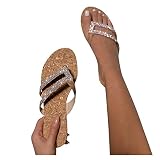 Zshosam Damen Neue Sommermode All-Match One Word Schnalle Sonnenblume Weinglas Mit Sexy Strass Transparent Stiletto Sandalen Fischmund Spitz High Heels, Braun, 37(EU 36)