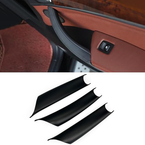 CHUANGHUI 3PCS Car Door Handle Cover Fit for BMW X5 E70 F15 F85 2007-2018, X6 E71 F16 F86 2008-2019 Interior Door Pull Handles Protective Decorate Covers (E70 E71 Black)