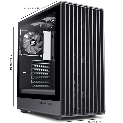 FOIFKIN K6 PC-Gehäuse ATX mit 6 PWM ARGB-Lüftern（3X 140mm und 3X 120mm,Computer Gehäuse Mid-Tower,Hoher Luftstrom,240mm Kühlerunterstützung,ATX-Gehäuse Schwarz,Gaming PC-Gehäuse,Type-C (Schwarz, K6)