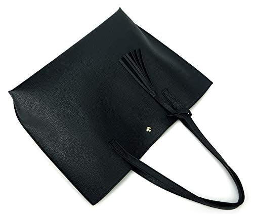 Nodykka Women Tote Bags Top Handle Satchel Handbags PU Faux Leather Tassel Shoulder Purse - Thumbnail 2