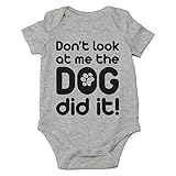 AW Fashions Don't Look At Me, The Dog Did It! Baby Bodysuit Funny Newborn Outfit for Boys or Girls Romper (Newborn, Sports Grey)