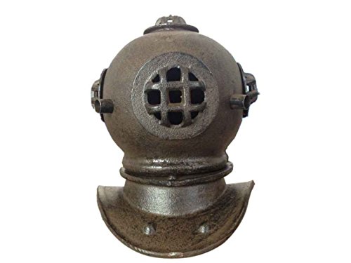 Handcrafted Nautical Decor Rustic Cast Iron Decorative Divers Helmet 9"- Nautical Divers Helmet - Nautical Home Decor