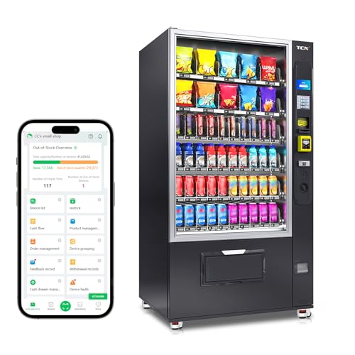TCN Combo Vending Machine with Card Reader, Snack & Drink Vending Machine for Business, 60 Selections 380+ Capacity, Cashless Payment, Smart Vending Machine Commercial Use
