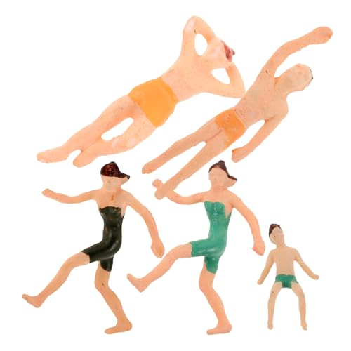 MUCKLILY 5個 彩色ミニ泳装小人模型体 耐久製 建築模型 ジオラマ 園景観用情景フィギュア 多用途コレクション飾り付け用