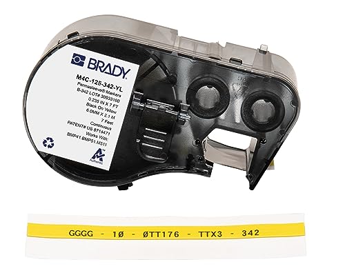 Ruban d'étiquettes polyoléfine jaune Brady M4C-125-342-YL pour étiqueteuse BMP51