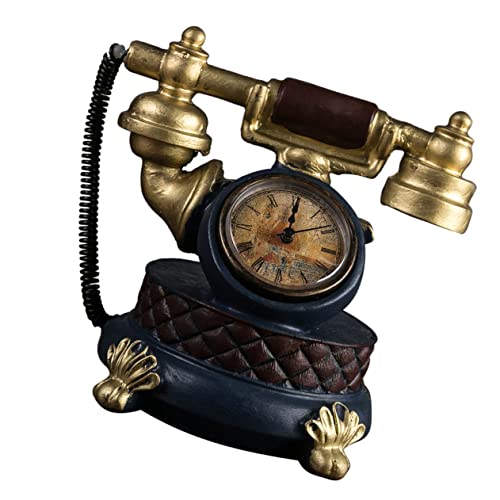 Ipetboom Horloge Résine Rétro Pour Bureau Et Intérieur Dorée Horloge Décorative Artistique Décoration Vintage