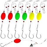 6 Pack Pompano Rigs for Surf Fishing, Fish Finder Rig with Float 20.5' Fishing Rigs Saltwater 90LB Surf Tackle for Flounder Perch Catfish Shark Bluefish Stripers 5/0 8/0 (8/0 Circle Hook)