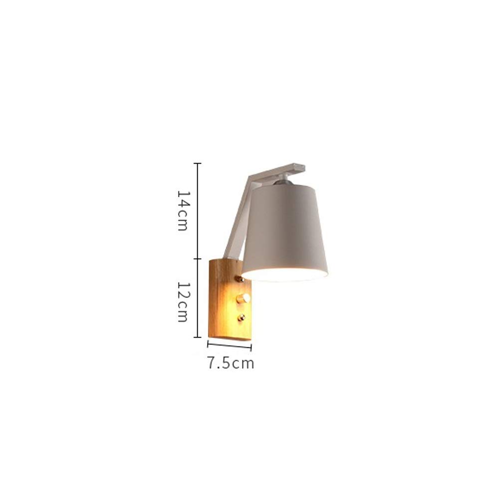 Wandleuchte Nordic Modern Holz Schmiedeeisen LED Wandlampen Minimaslist Schlafzimmer Nacht Leselampe E27 Wandlaterne Beleuchtungskörper Wandleuchte für Wohnzimmer Arbeitszimmer Veranda Korridor