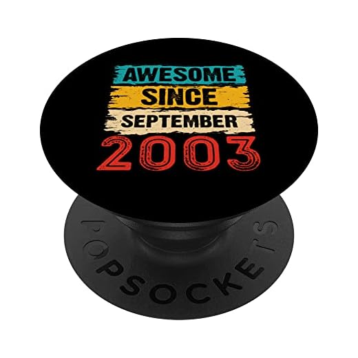 Regalos de 20 años de edad impresionante desde septiembre de 2003 para 20 cumpleaños PopSockets PopGrip Intercambiable