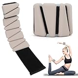 アンクルウェイト、リストウェイト2個重量約1kg 、防水調整可能おもり 筋トレ、 シリコ 足首 腕 手首リストバンド重り 面ファスナー付き、男性 女性対応 ヨガ ピラティス ウォーキング 、ランニング、ダンス 、エアロビクス (ベージュ + ブルー（2ポンド）)