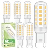 Lumlog G9 Led Bulbs Warm White 6-Pack, 3W 510 Lm 3000 Kelvin G9 Led Light Blubs, Equivalent to 30-40W Halogen, 220-240V No Flicker Non-Dimmable Energy Saving, for Home Lighting Decor [Energy Class C]