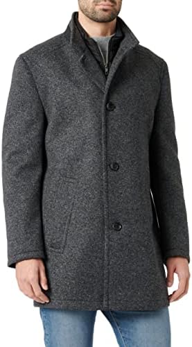 bugatti Herren Mantel mit einem melierten Oberstoff in der Passform Modern Fit