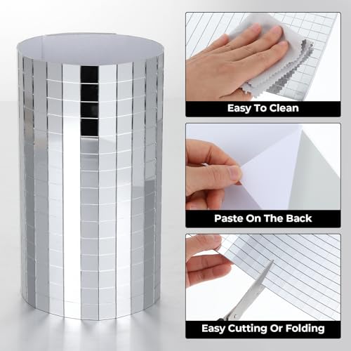 4500 Pcs 10x10 mm Self Adhesive Disco Mirror Tiles, Square Disco Mosaic Tiles, 4D Ball Disco Glass Stickers for Party Decoration, DIY Crafts & Art Collage by Telooco - Image 3