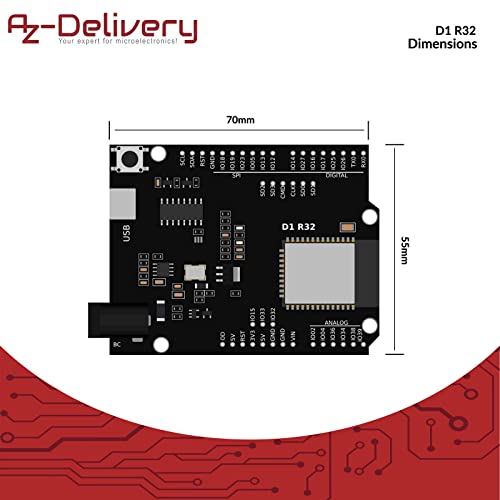 AZDelivery D1 R32 ESP32 CH340G Development Board WiFi Bluetooth IoT compatibel met Arduino inclusief E-Book! - Afbeelding 6