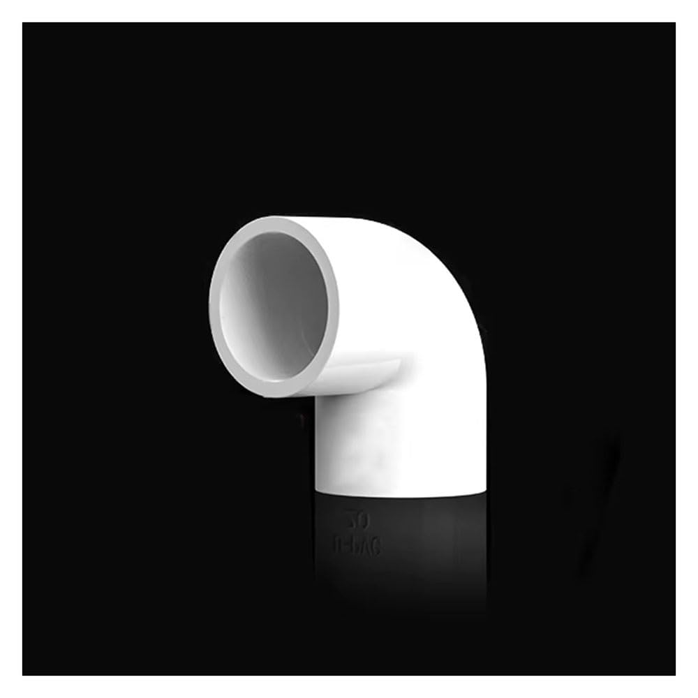 1-10PCS PVC Elbow Water Pipe Fittings, 90° Water Right Angle Bend Joint Fish Tank Fittings 20-50mm White(10pcs,I.D 20mm)