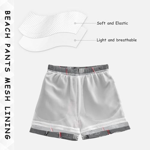 Pigsaly Boys' Swim Board Shorts Grey Golf Ball Boy's Swim Trunks Kids Swimwear XS4