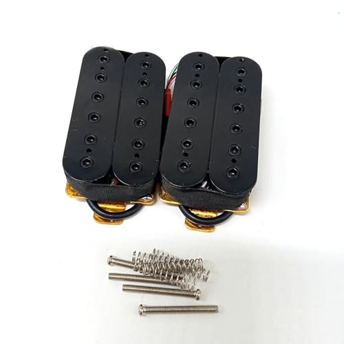 エレキギターのピックアップ ST SQ エレキギター ピックアップ 4 コア ダブルコイル ヘキサゴナル ピックアップに最適(Black)