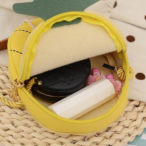 Small Crossbody Purse for Little Girls, Cute Pineapple Shape Crossboby Sholuder Bag Girls Kids Cute Coin Purse Handbag Wallet (Orange)2