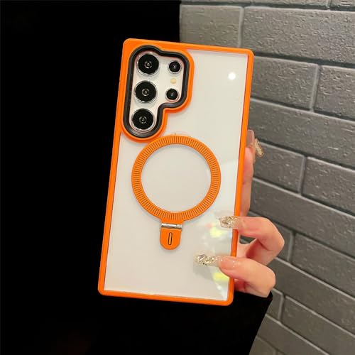 Étui Samsung S24 Transparent Orange Magnétique Antichoc Rigide