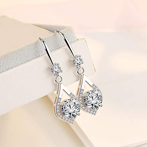 Love Heart Ocean Blue Crystal Dangle Earrings Mothers Day Gifts Jewelry For Women Girl Red Drop Earrings (Teardrop Clean) #TOP3