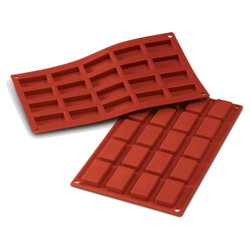 silikomart | SF025 Moule en silicone pour monoportions, antiadhésif, 20 moules, paquet de 1 Moule à gâteau, 49 x 26 mm, h11 mm, Made in Italy