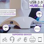 Tilted Nation Gaming Headphone Stand | RGB Headset Stand White | Headset Holder for Desk with Mouse Bungee and USB Hub | The Ultimate Gaming Accessories for Gamers for PS5, Xbox, PC - White - Image 5