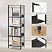 MAHANCRIS 5-Tier Bookshelf, Bookcase, Shelves Organizer for Small Spaces, Storage Shelf Organizer, for Living Room, Bedroom, Study, Balcony, Black BKHB5501
