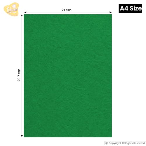 Image of Lakeer A4 Felt Sheets for Craft, Pack of 10, Dark Green, 1mm Thickness, 29.7 x 21 cm, Stiff Felt Fabric for DIY Sewing, Embroidery, Patchwork and School Projects