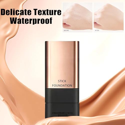 Image of 2 In 1- Luxury Flawless Eraser Foundation Stick | anti wrinkle Korean Hydrating Foundation Stick with Brush | longlasting make up stick Waterproof Thin and Cover Blemishes for All Skin Types | 1Pcs