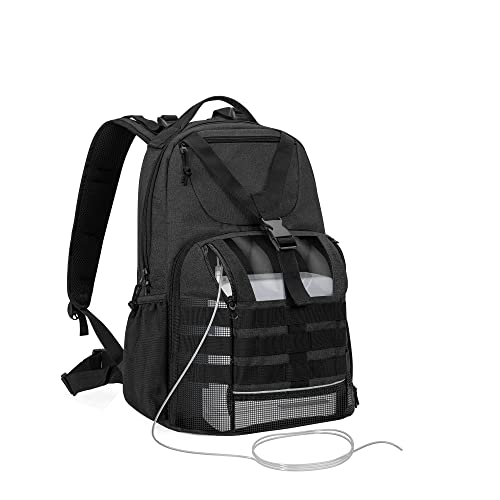 Trunab Portable Oxygen Concentrator Backpack, Universal POC Bag with Adjustable Straps & Zippered Pockets Compatible with Inogen one, Caire Freestyle Comfort, Oxygo, Philips SimplyGo Mini (Black)