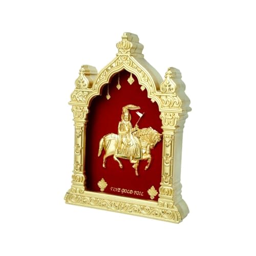Image of EKA Temple Series Ramdevpir | Gold Foil Devotional | Baba Ramdevpir Showpiece for Home Temple, Pooja Room & Office Decor |Ideal Festival, Housewarming & Spiritual Gift (9cm x 4cm x 11cm)