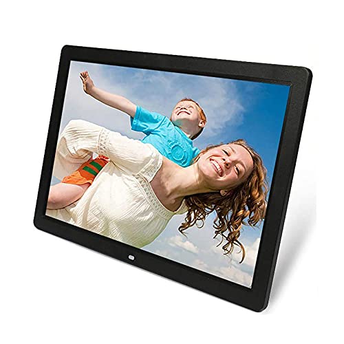 SLRMKK 15-calowa cyfrowa ramka na zdjęcia 1280 x 800 wysoka rozdzielczość pełny wyświetlacz IPS zdjęcie / muzyka / odtwarzacz wideo kalendarz alarm automatyczne włączanie/wyłączanie timer, pilot zdalnego sterowania, czarny