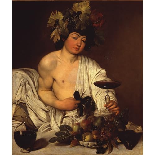 Impression sur toile Caravage L'adolescent Bacchus format 127x101.6 cm pour cadre