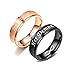 Knbob Homme Bague 1 Paire Bague Infini Love Gravé "Her Demon&His Angel" Noir Or rose Bague Femme Bague Femme Taille 51.5 & Homme Taille 56.5