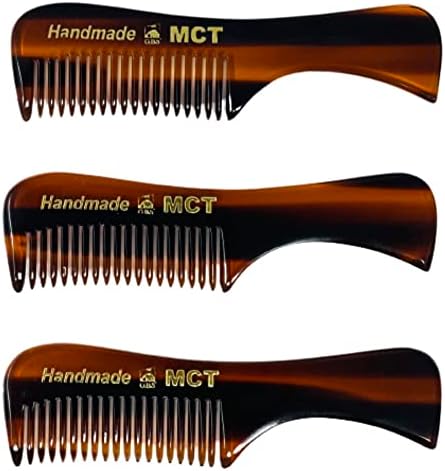 G.B.S Handmade 3in Pocket Comb for Beard and Mustache Styling, MCT, Pack of 3