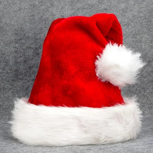 Kit 6 Peças Touca Gorro Chapéu Natal de Papai Noel Linha Luxo Confortável Algodão Veludo Vermelho Tr