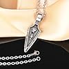 INFINIONLY Mens Stainless Steel Necklace Pendant: Vintage Silver Arrowhead Pendant for Teenager - Creative Necklaces with 55cm Chain - Novelty Jewellery #2