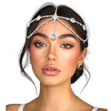 VENOFEN Silver Rhinestone Head Chain Layered Headpiece Crystal Forehead Pendant Headband Sparkly Wedding Festival Prom Women Hair Accessories